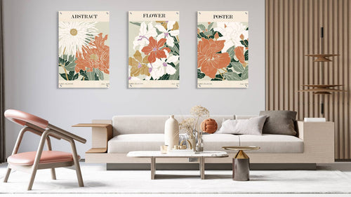 Flower Posters Set of 3 Prints Modern Wall Art Modern Artwork
