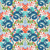 Gathered Bedskirt in Kismet Cloud Kissing Dragon Oriental Toile, Multicolor Chinoiserie