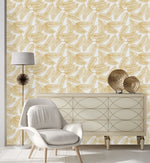 Gold Palm Leaves Wallpaper