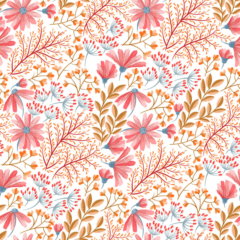 Contemporary Brightly Pink Flowers Wallpaper Chic