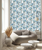 Elegant Blue Flowers Wallpaper Tasteful