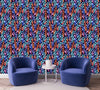 Fashionable Dark Wallpaper with Multicolored Leaves Smart
