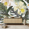 Exotic Beige Flowers Wallpaper