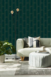 Dark Green and Gold Pattern Wallpaper