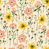 Beige Floral Wallpaper