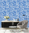 Modish Blue Leaves Wallpaper Fashionable