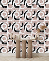 Beige and Black Shapes Wallpaper