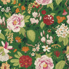 Brightly Flowers on Green Background Wallpaper