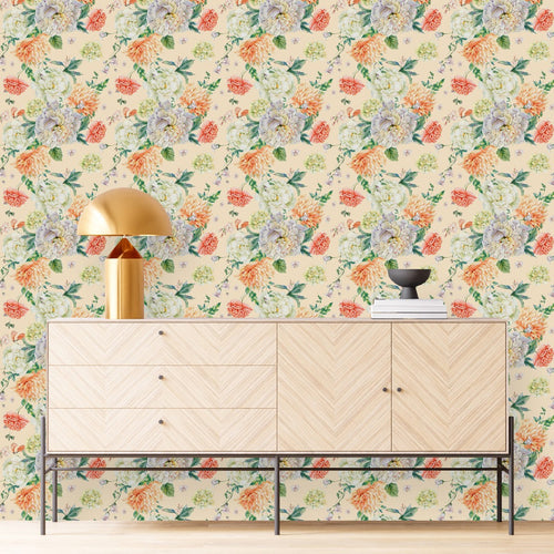Creamy Floral Wallpaper
