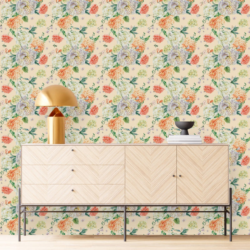Creamy Floral Wallpaper