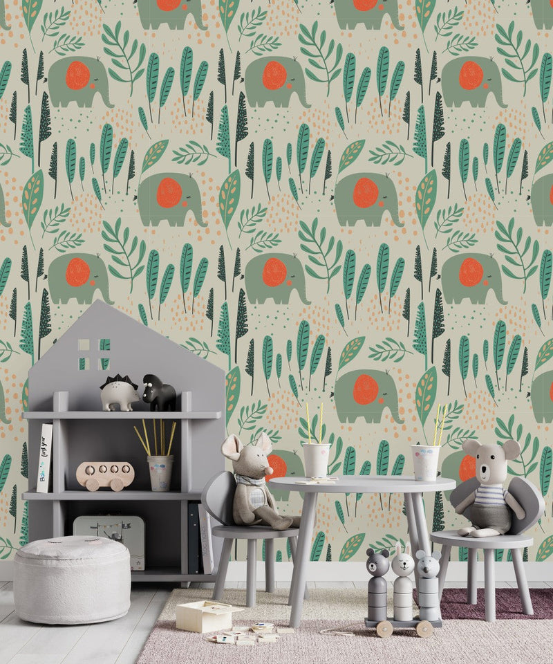 Elephant Pattern Wallpaper