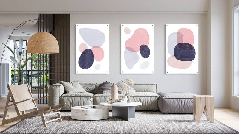 Abstract Shapes Pattern Set of 3 Prints Modern Wall Art Modern Artwork