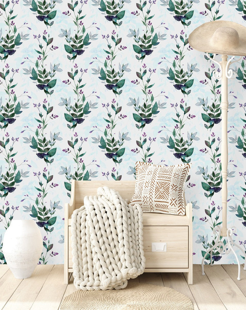 Fashionable Green Leaves Wallpaper Fashionable