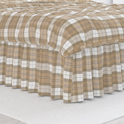 Gathered Bedskirt in Leland Golden Tartan Plaid