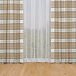 Rod Pocket Curtain Panels Pair in Leland Golden Tartan Plaid