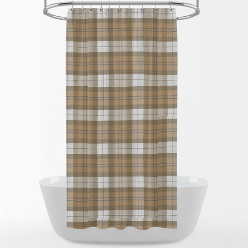 Shower Curtain in Leland Golden Tartan Plaid