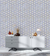 Contemporary Dark Blue Pattern Wallpaper