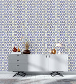Contemporary Dark Blue Pattern Wallpaper