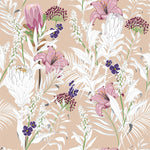 Attractive Beige Floral Wallpaper Fashionable