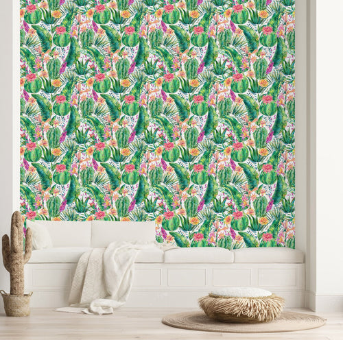 Pink and Yellow Cactus Flowers Wallpaper