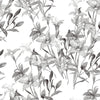 White Wallpaper with Floral Design