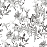 White Wallpaper with Floral Design