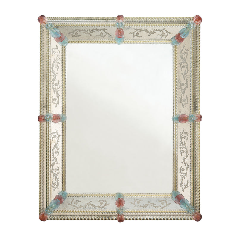 Decorative Crafts Venetian Glass Mirror from Murano, Italy M913