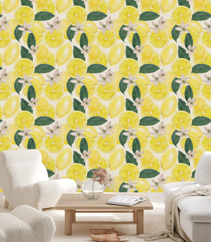Voguish Lemons Wallpaper Chic