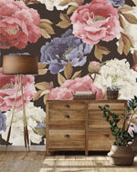 Elegant Brown Wallpaper with Flowers