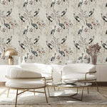 Birds on Beige Wallpaper
