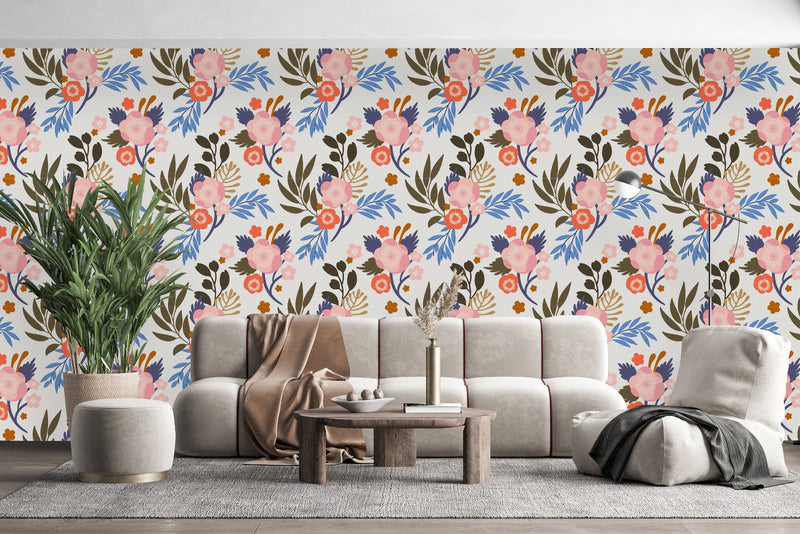 Attractive Light Floral Wallpaper Sophisticated