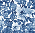 Contemporary Dark Blue Floral Wallpaper Chic