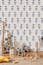 White Wallpaper with Bears