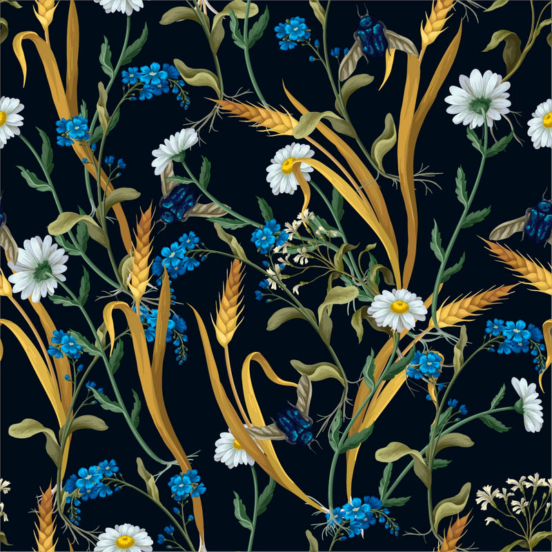 Chamomile and Wheat Wallpaper