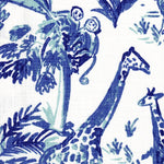 Shower Curtain in Meru Commodore Blue, Cancun Blue Safari Animal Toile