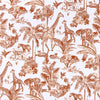 Gathered Bedskirt in Meru Potters Wheel Terracotta Brown Safari Animal Toile