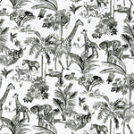 Round Tablecloth in Meru Raven Black Safari Animal Toile