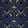 Dark Blue and Gold Design Wallpaper