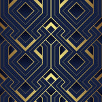 Dark Blue and Gold Design Wallpaper