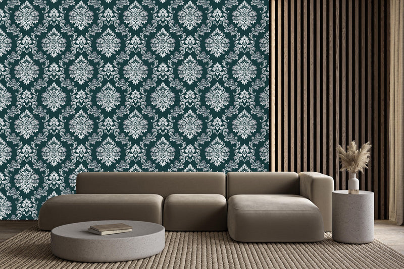 Dark Green Vintage Wallpaper