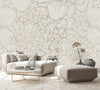 Beige Large Peonies Wallpaper
