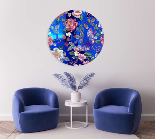 Berries and Flowers Printed Mirror Acrylic Circles