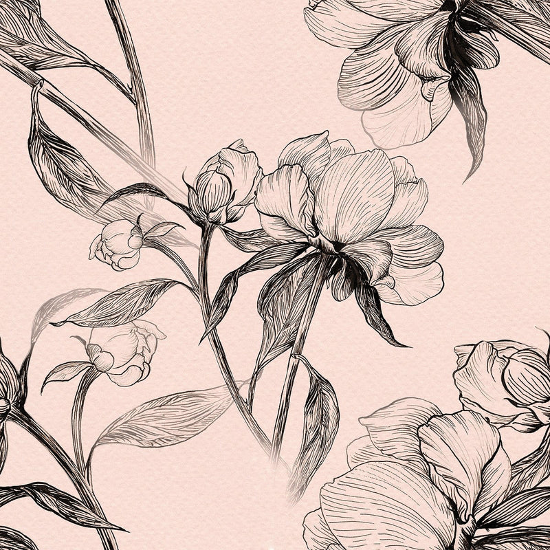 Stylish Beige Floral Wallpaper Vogue Quality