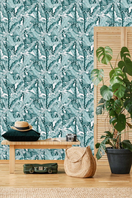 Voguish Watercolor Green Leaves Wallpaper Vogue