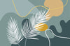 Grey Wallpaper with Palm Leaves
