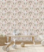 Hares on the Meadow Wallpaper