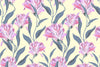Yellow Wallpaper with Pink Flowers