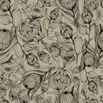 Black Contours Protea Wallpaper