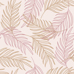 Voguish Beige Leaves Wallpaper Fashionable