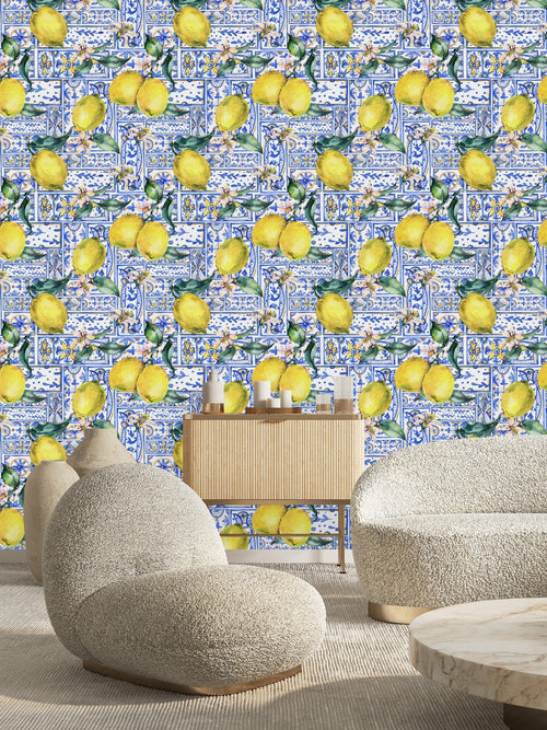 Lemon Pattern Wallpaper